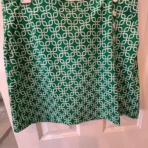 Lady Hagen Green Geometric A-Line Skirt